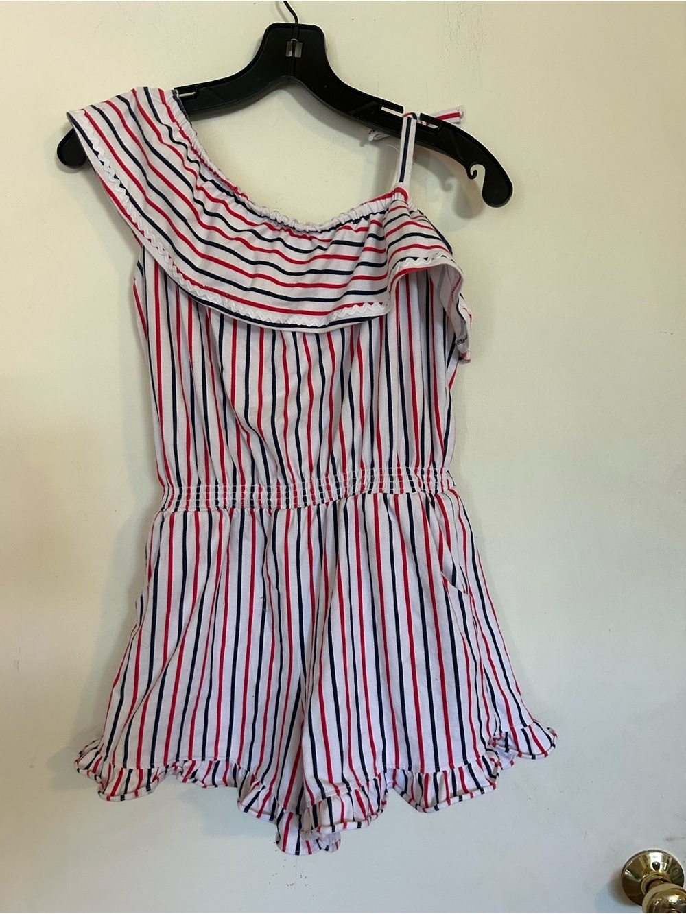 Janie and Jack Red, White and You Romper Size 12